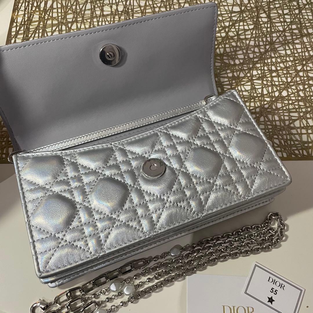 DIOR My Dior ミニバッグ ラムスキン ショルダーバッグ シルバー