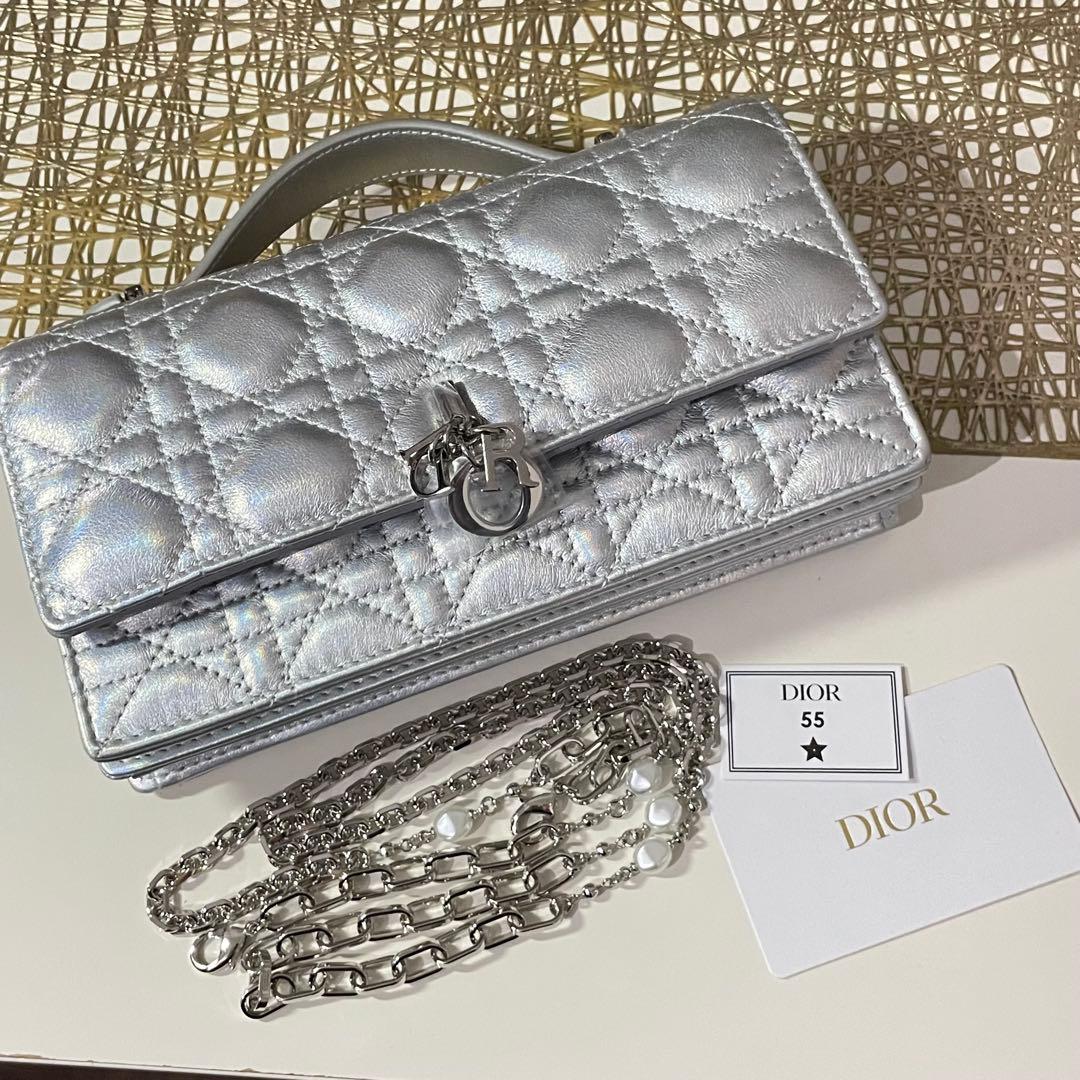 DIOR My Dior ミニバッグ ラムスキン ショルダーバッグ シルバー