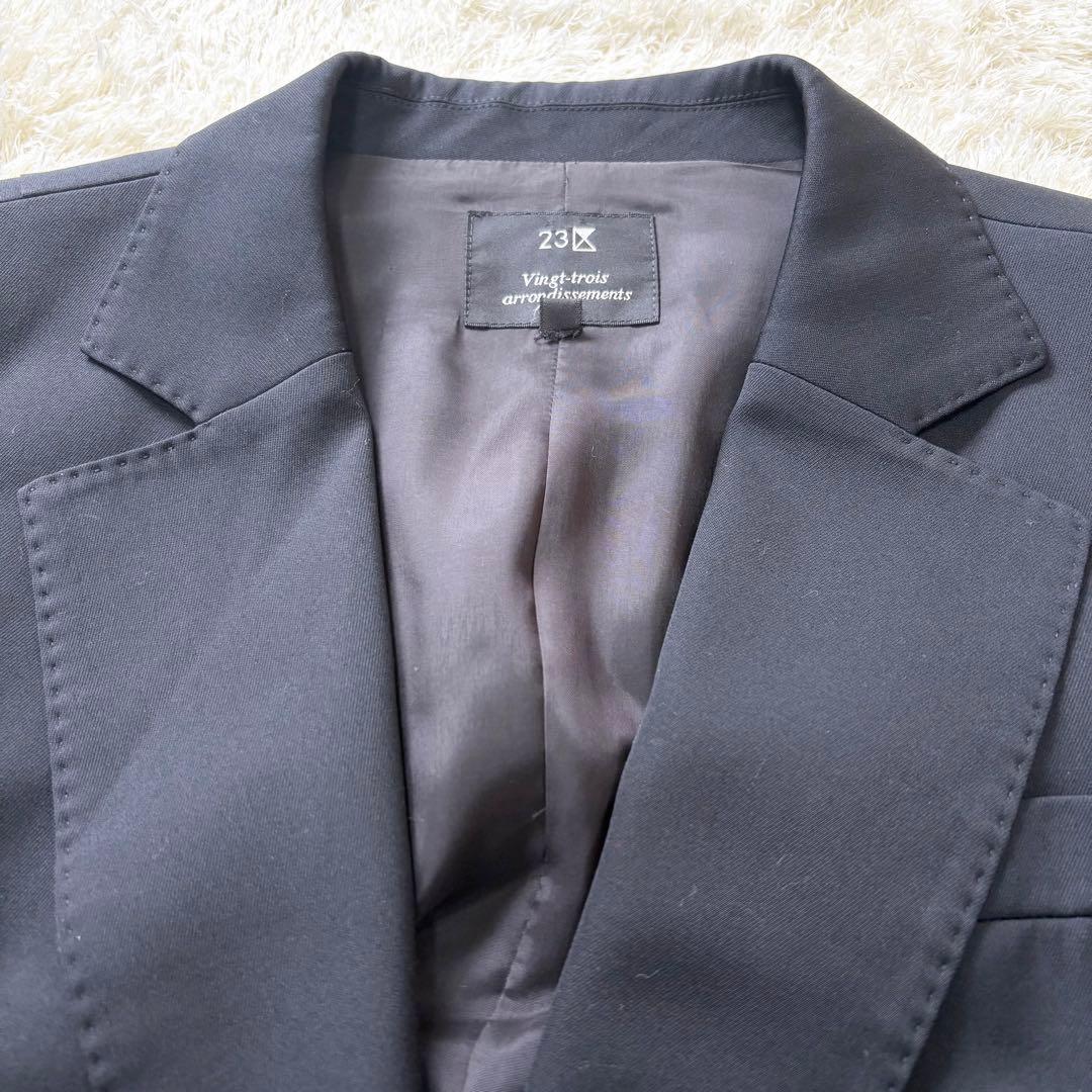 【美品】23区　スーツ　セットアップ　ブラック　大きいサイズ　上50下46 希少