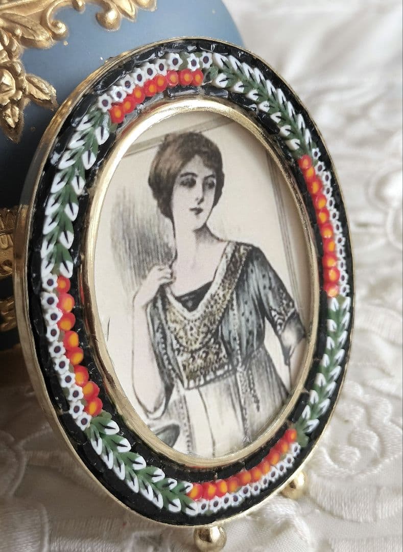 ITALY製 マイクロモザイク フォトフレーム 写真たて オーバルと他3点