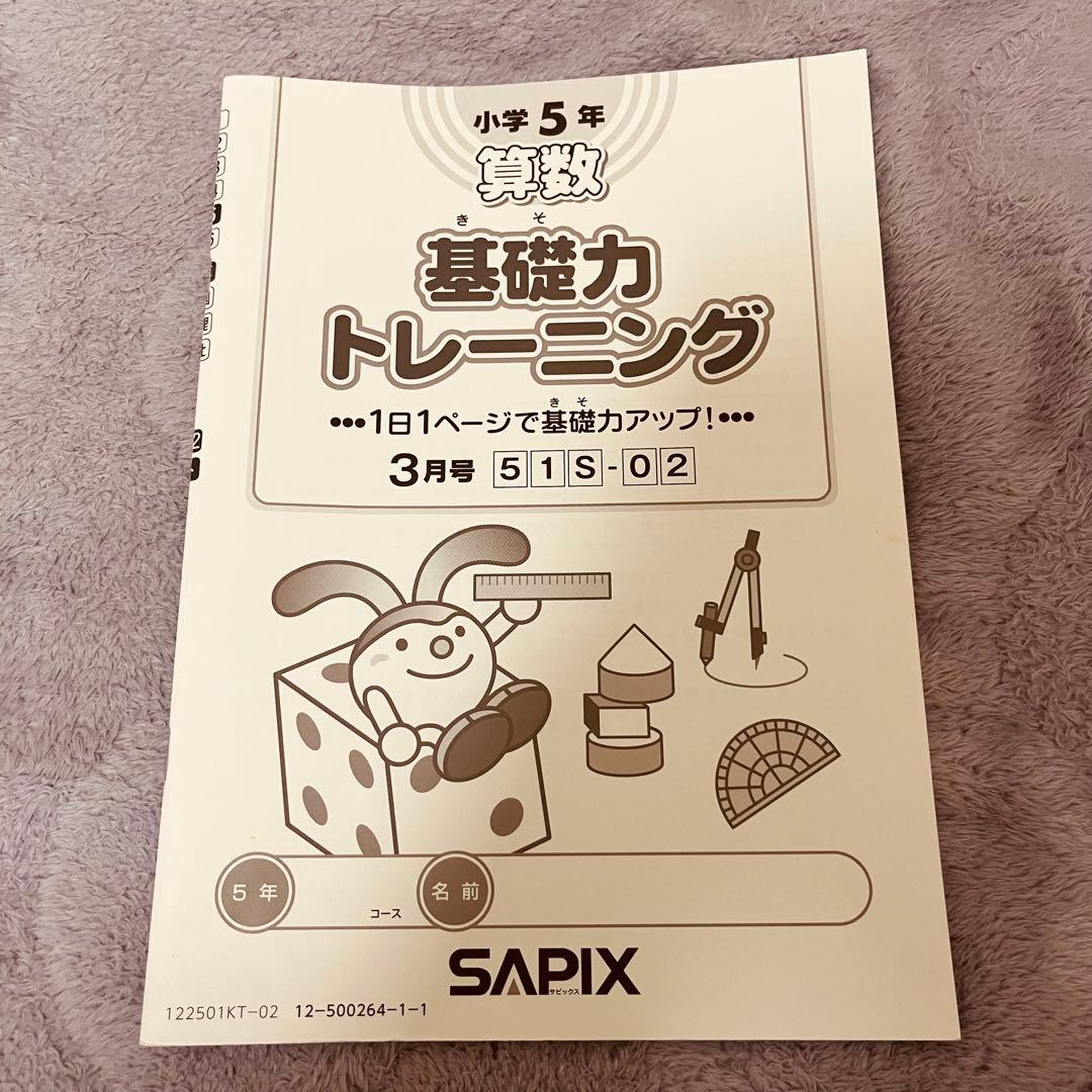 SAPIX 算数 基礎力トレーニング 小5 全12ヶ月セット