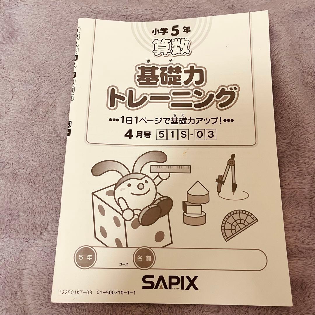 SAPIX 算数 基礎力トレーニング 小5 全12ヶ月セット