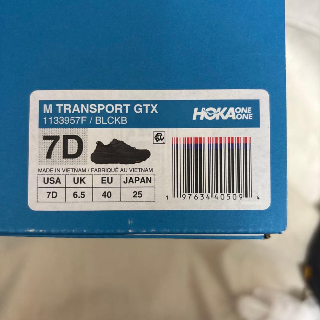 HOKA Transport GTXトレイルランニングシューズ 黒 25.0cm