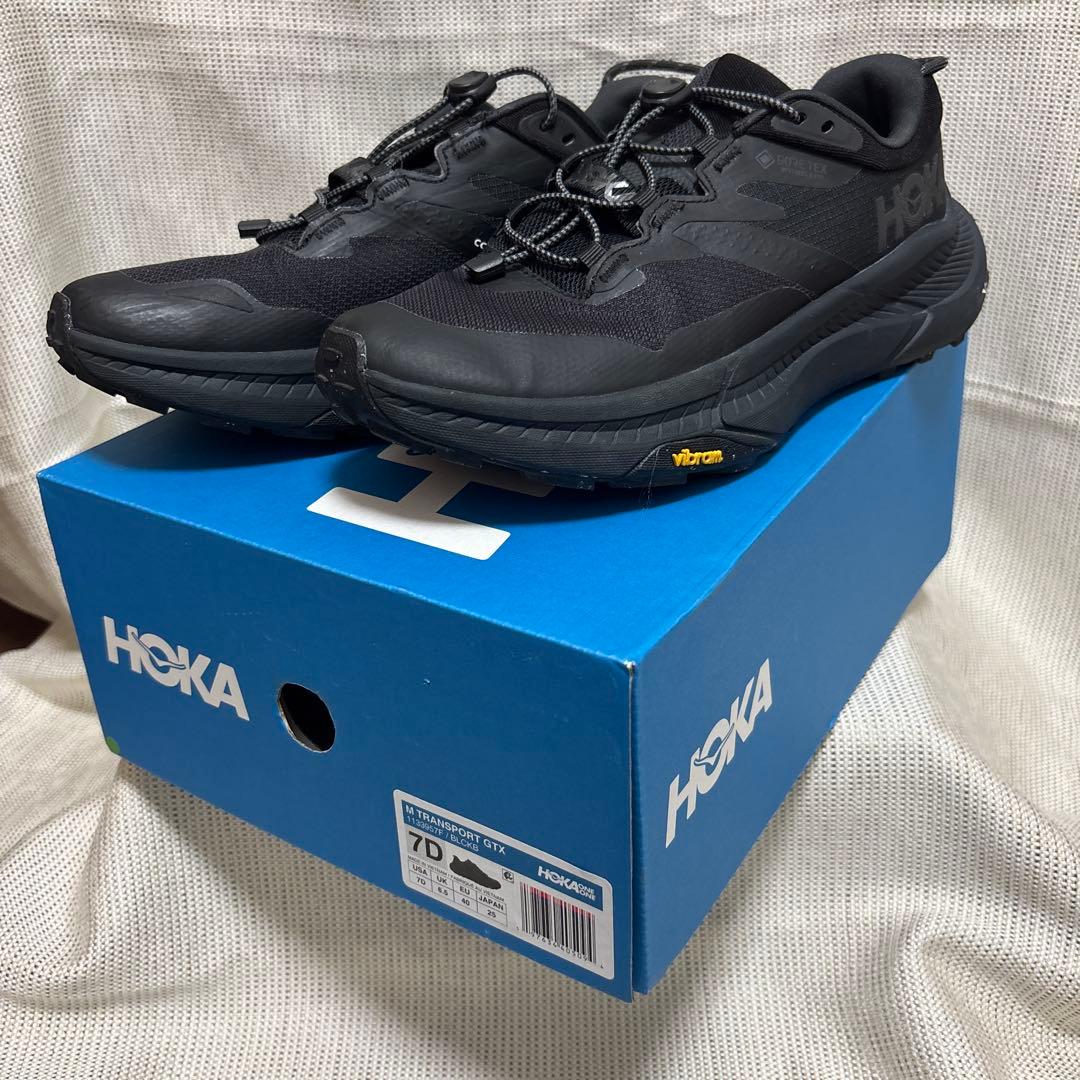 HOKA Transport GTXトレイルランニングシューズ 黒 25.0cm