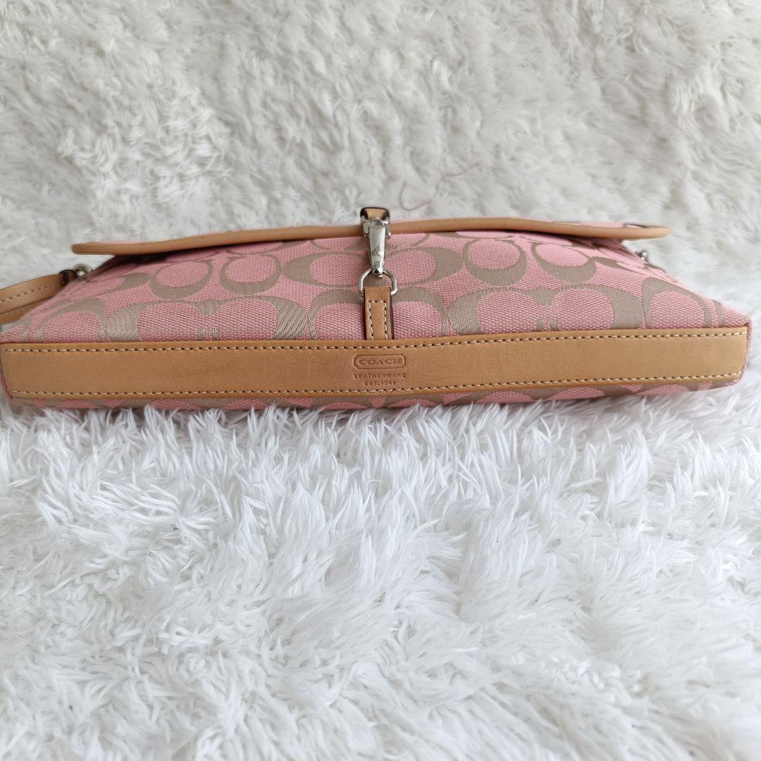 【美品希少色】コーチ ワンショルダー シルバー金具 シグネチャー キャンバス