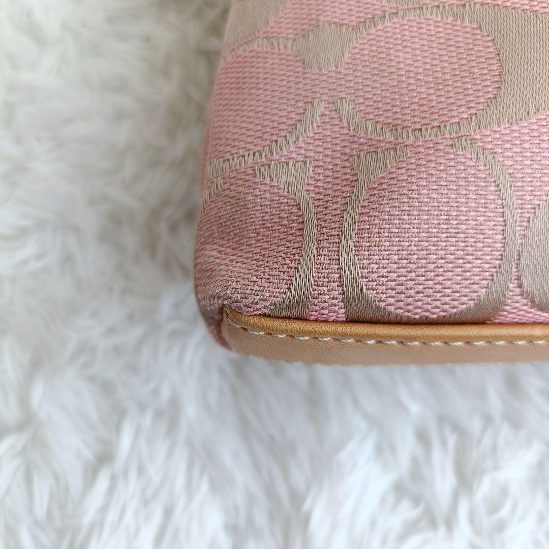 【美品希少色】コーチ ワンショルダー シルバー金具 シグネチャー キャンバス