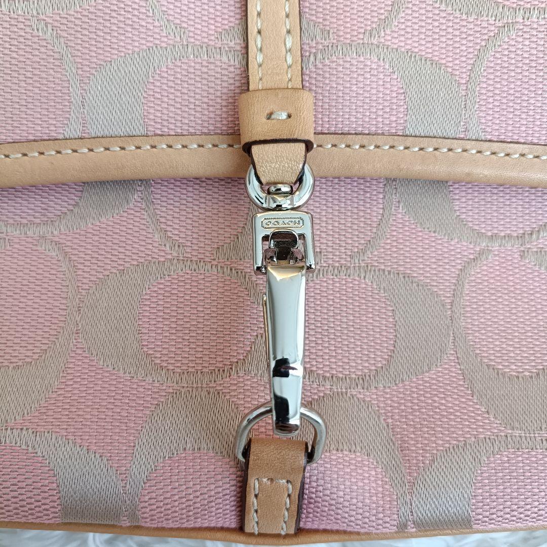 【美品希少色】コーチ ワンショルダー シルバー金具 シグネチャー キャンバス