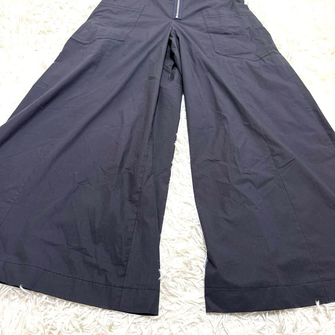 HACHE アッシュ　サロペット　フレアパンツ　フリル　ロングワンピースブラック