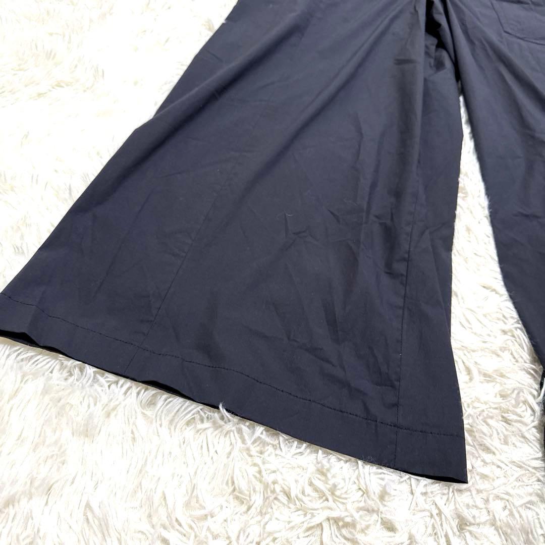 HACHE アッシュ　サロペット　フレアパンツ　フリル　ロングワンピースブラック