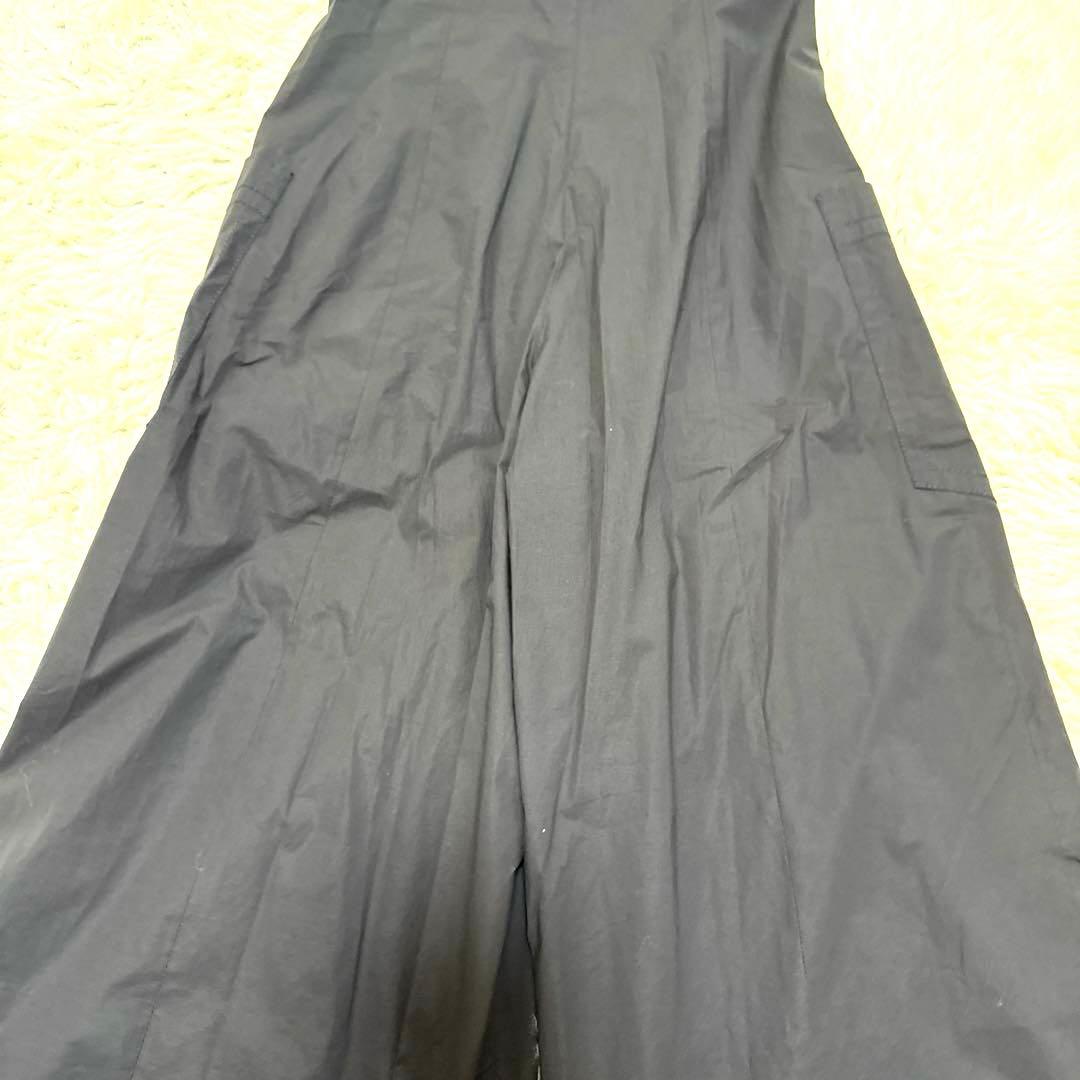 HACHE アッシュ　サロペット　フレアパンツ　フリル　ロングワンピースブラック