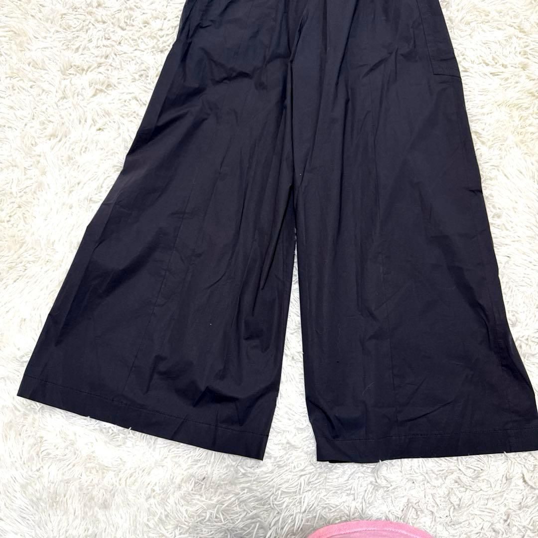 HACHE アッシュ　サロペット　フレアパンツ　フリル　ロングワンピースブラック