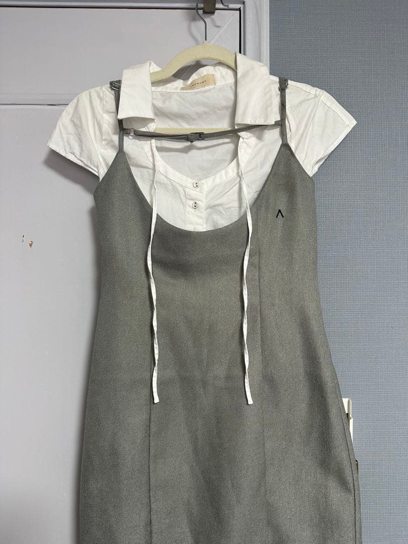 And Mary Betty layered dress グレー