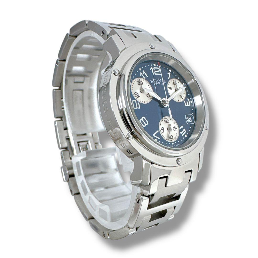 エルメス クリッパー CL1.310 クロノグラフ ネイビー レディース 腕時計