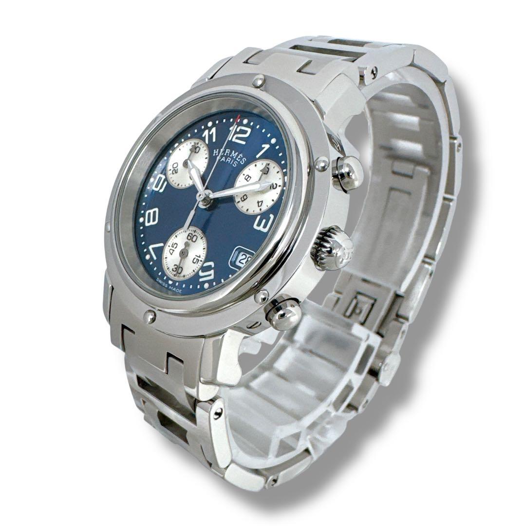 エルメス クリッパー CL1.310 クロノグラフ ネイビー レディース 腕時計