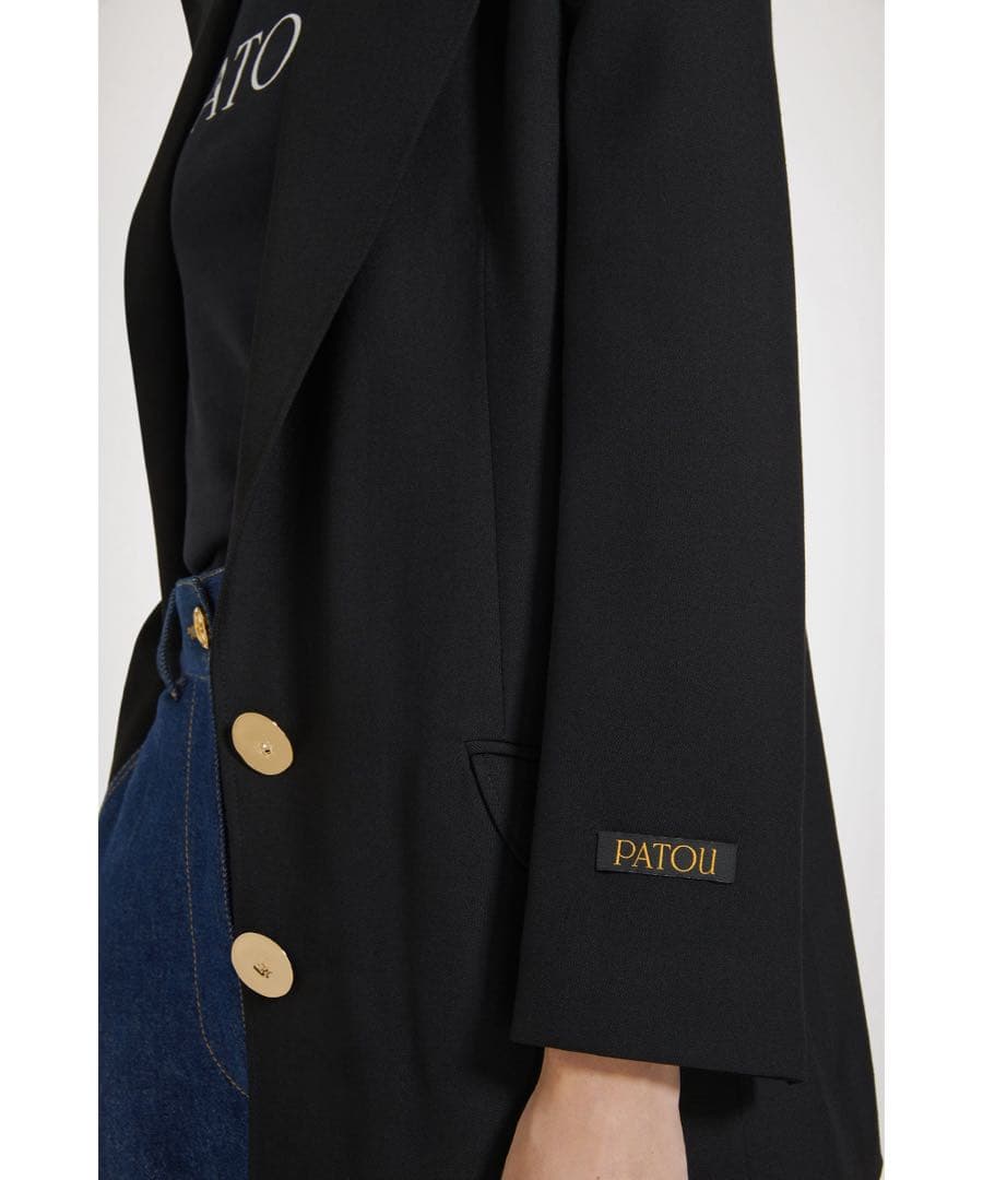 PATOU 14万 テックウールノーカラーダブルブレストジャケット