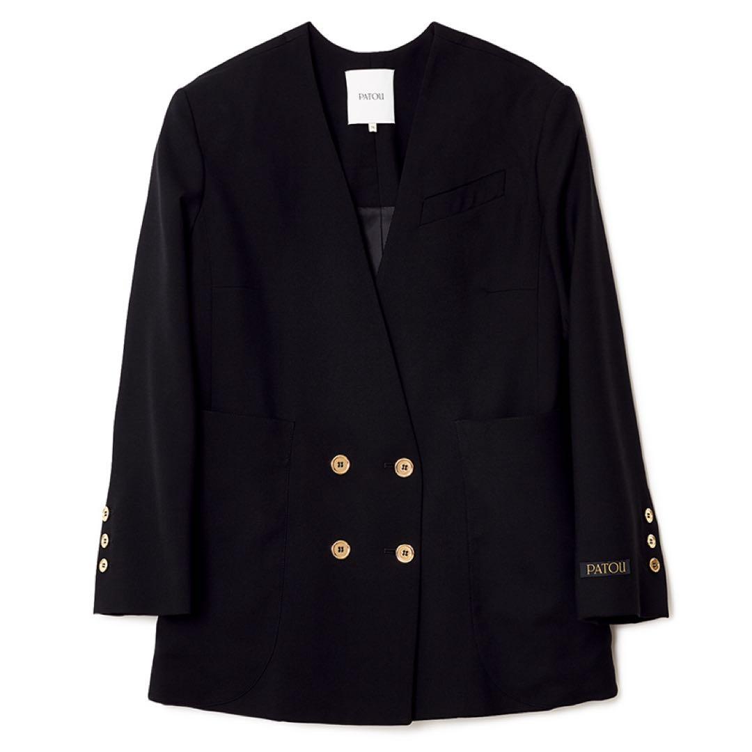PATOU 14万 テックウールノーカラーダブルブレストジャケット