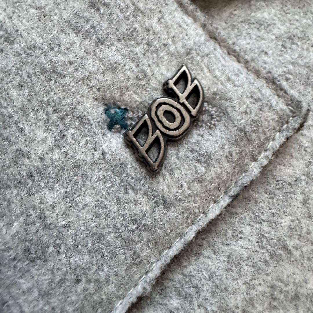 BOB テーラードジャケット　ボンディング　イタリア製　グレー　48サイズ