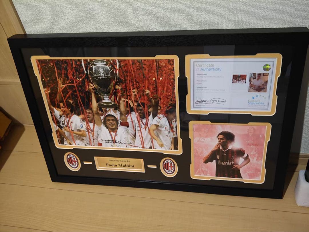 ACミラン パオロ・マルディーニ 直筆サイン入り 額装品