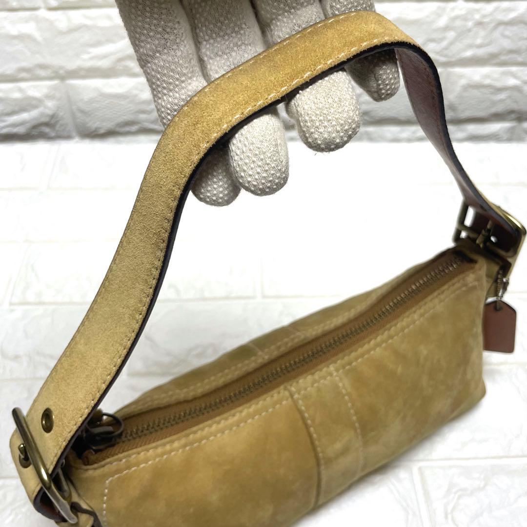 希少✨ オールドコーチ アクセサリーポーチ バッグ スエード ベージュ 入手困難