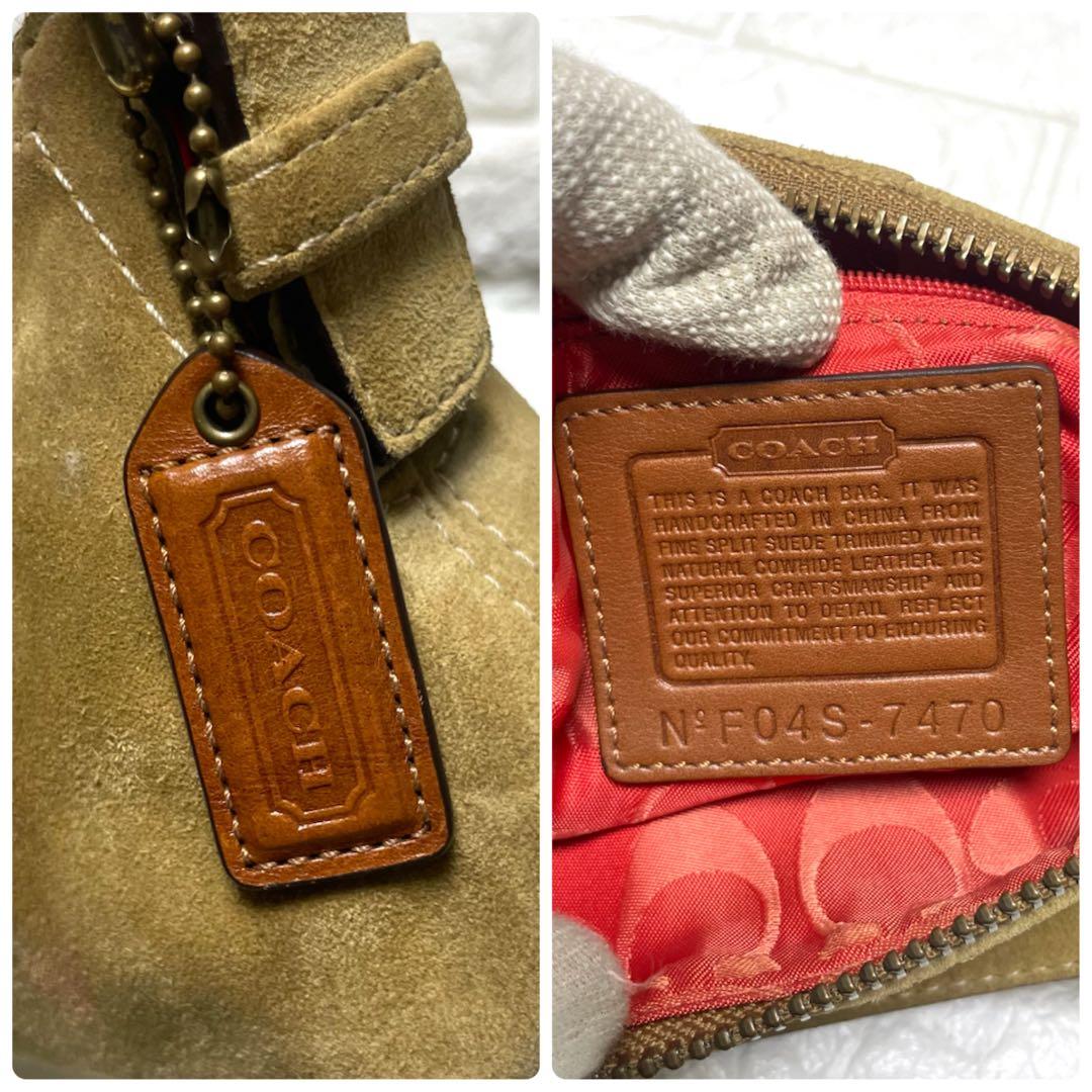 希少✨ オールドコーチ アクセサリーポーチ バッグ スエード ベージュ 入手困難
