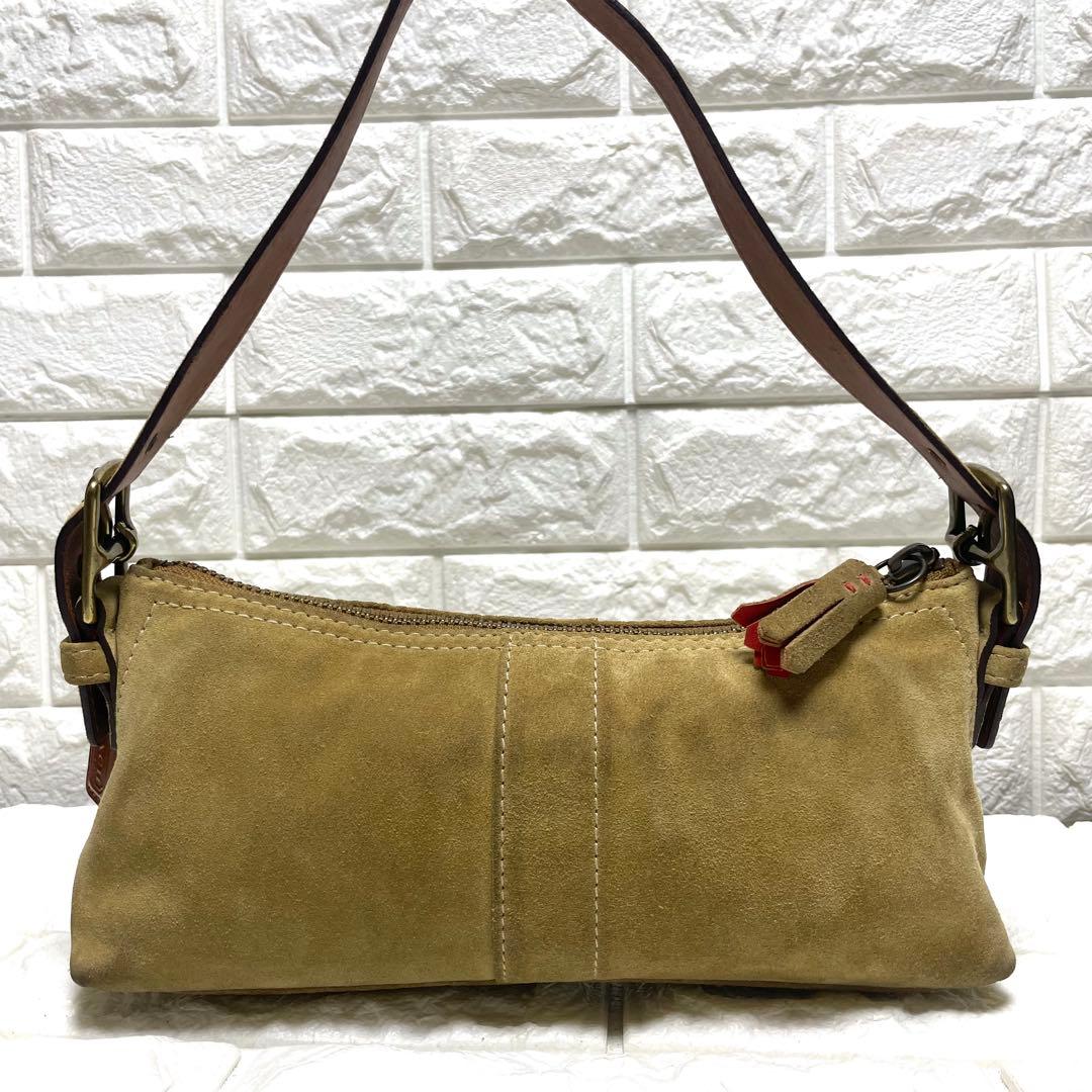 希少✨ オールドコーチ アクセサリーポーチ バッグ スエード ベージュ 入手困難