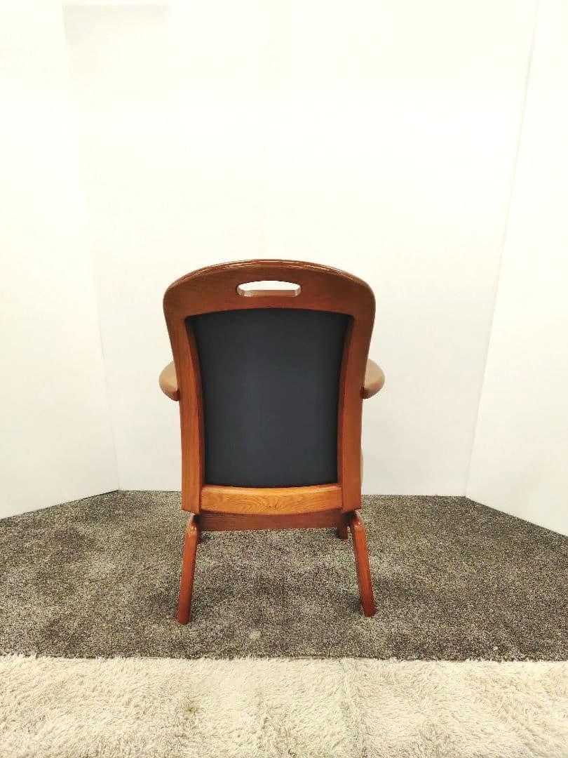 浜本工芸 総本革 回転式 ダイニングチェア No.1800