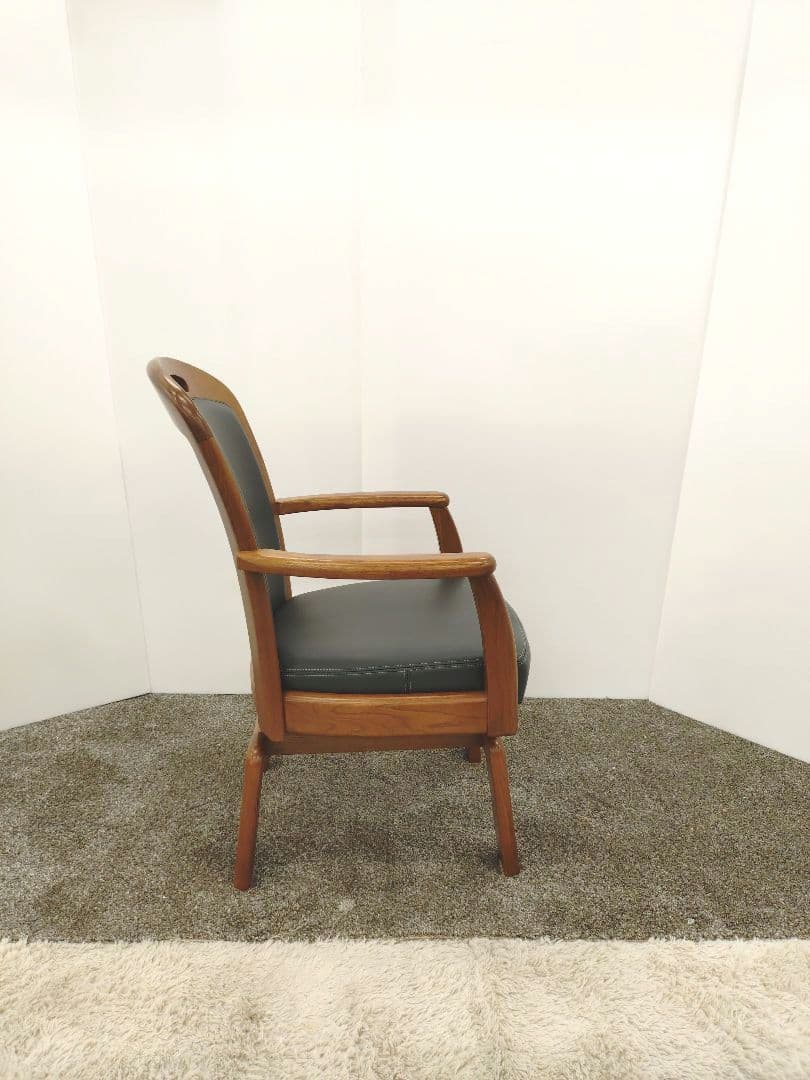 浜本工芸 総本革 回転式 ダイニングチェア No.1800