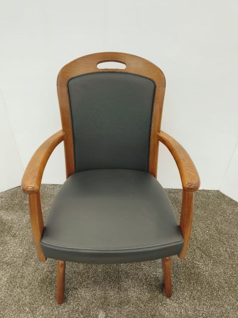 浜本工芸 総本革 回転式 ダイニングチェア No.1800