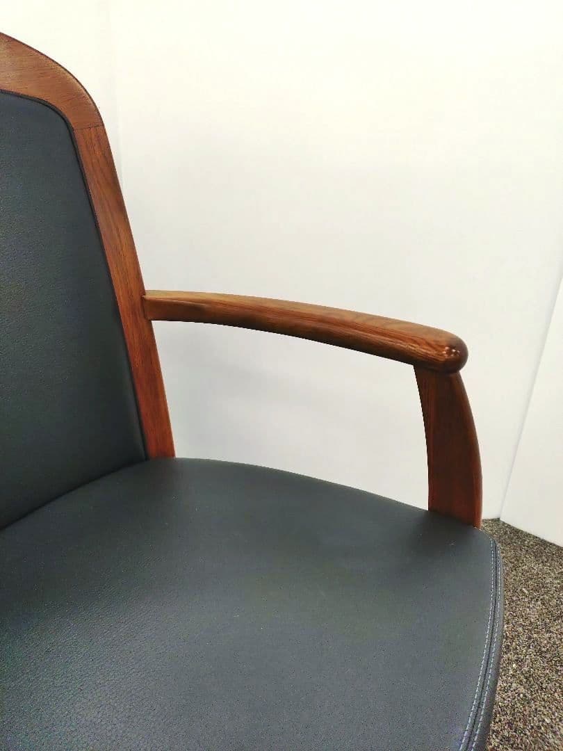 浜本工芸 総本革 回転式 ダイニングチェア No.1800