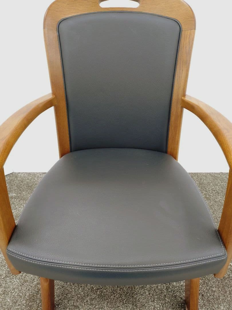 浜本工芸 総本革 回転式 ダイニングチェア No.1800