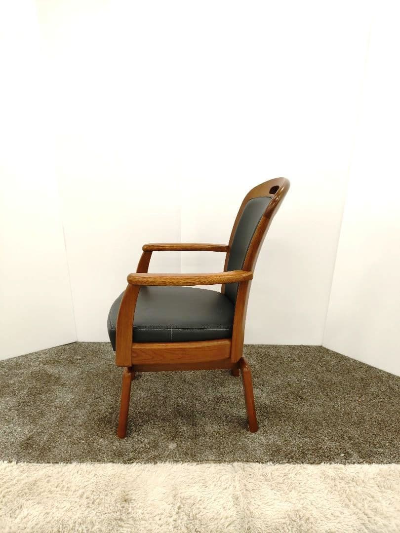 浜本工芸 総本革 回転式 ダイニングチェア No.1800