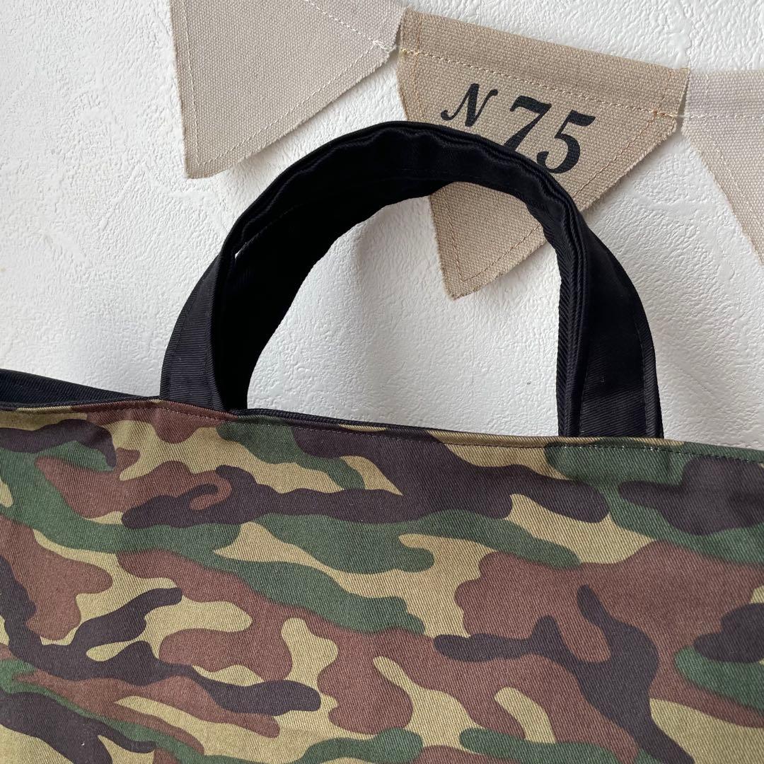 純恋　カモフラージュブラック（内布黒）レッスンバッグ　ハンドメイド