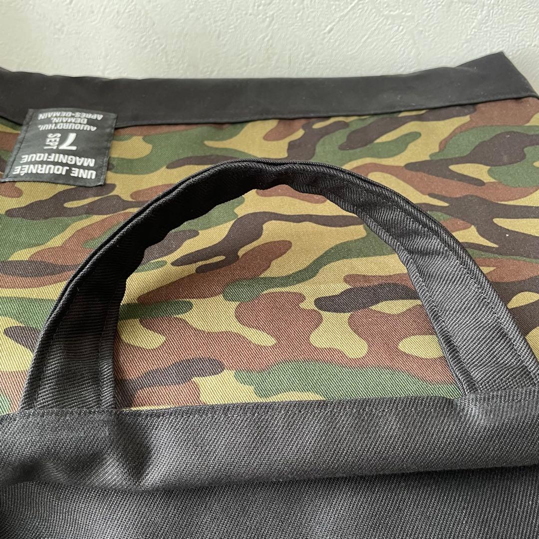 純恋　カモフラージュブラック（内布黒）レッスンバッグ　ハンドメイド