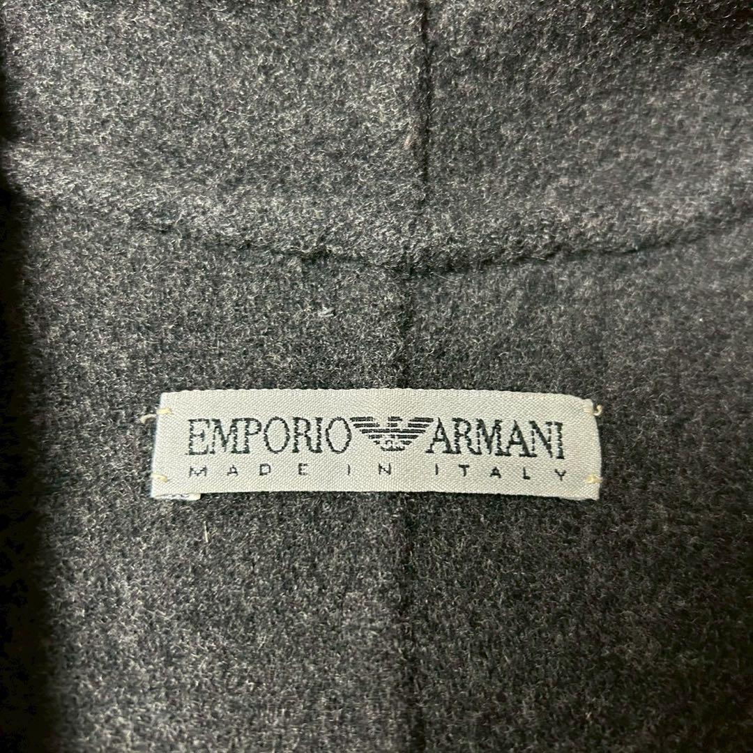 エンポリオアルマーニ イタリア製 スタンドロングコート リバーコート ブラック