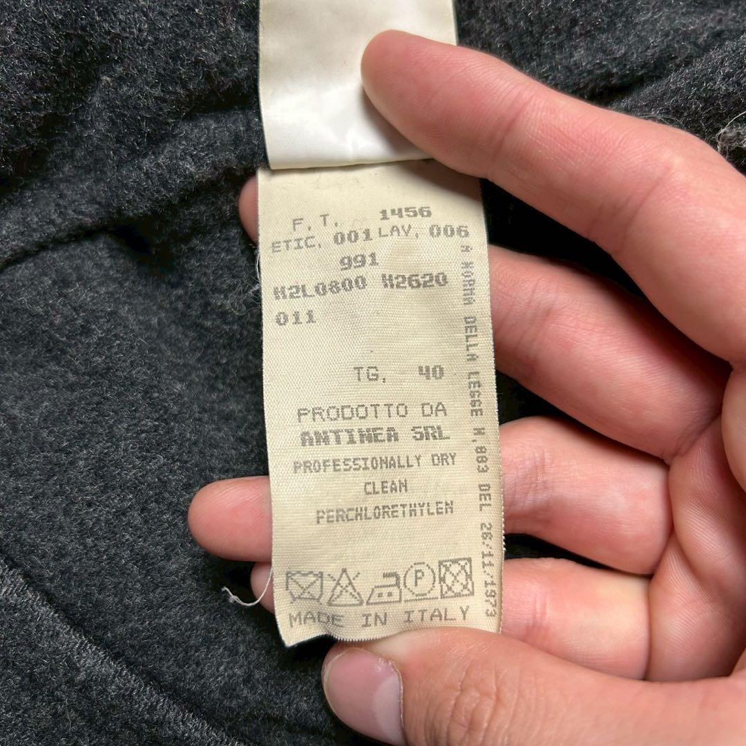 エンポリオアルマーニ イタリア製 スタンドロングコート リバーコート ブラック