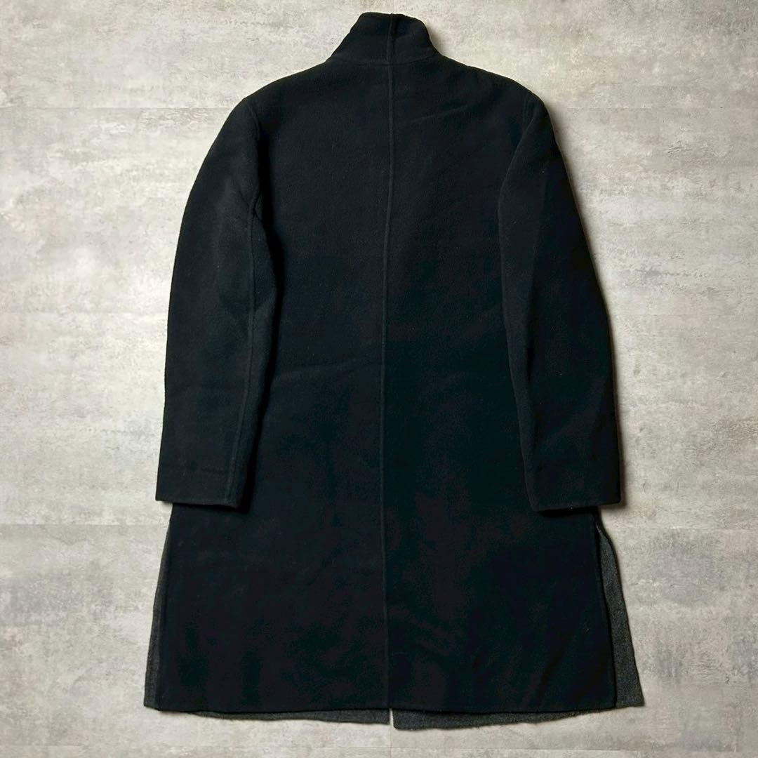 エンポリオアルマーニ イタリア製 スタンドロングコート リバーコート ブラック