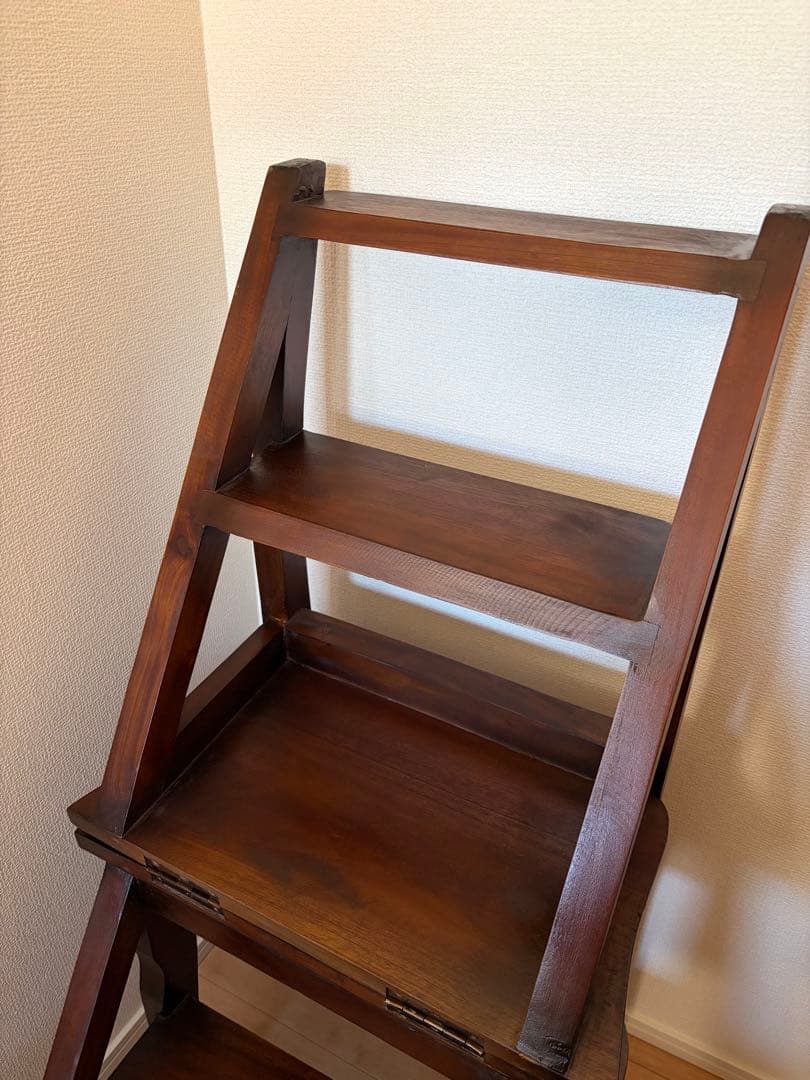 レア★ヴィンテージ　マホガニー 無垢材 ステップ チェア 踏み台 木製 椅子