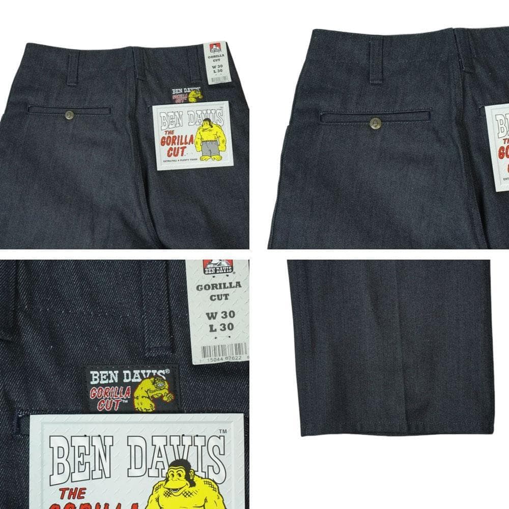 新品W34ベンデイビスbendavisゴリラカットインディゴデニムワークパンツ