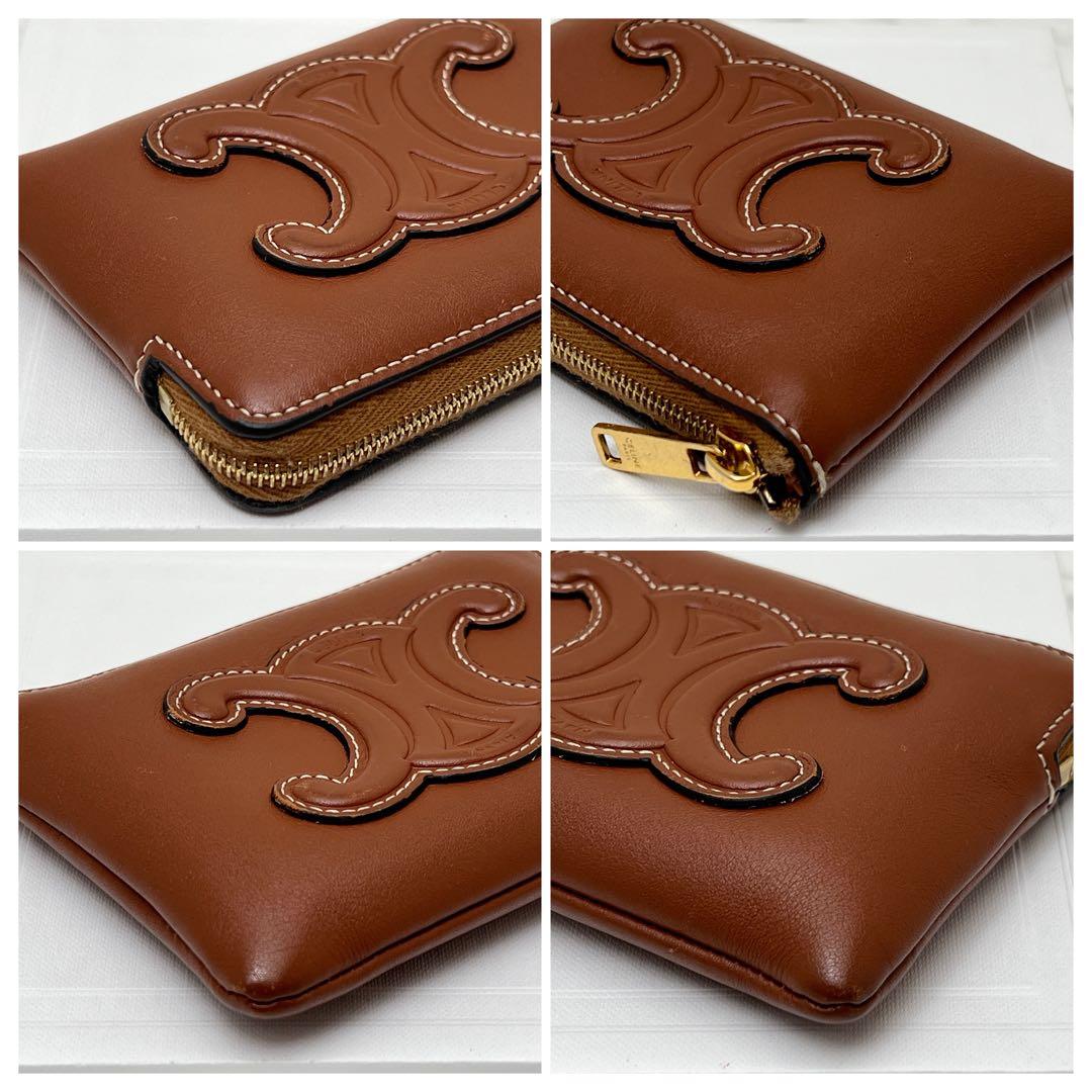 セリーヌ パース キュイル トリオンフ ケース 現行品 タン