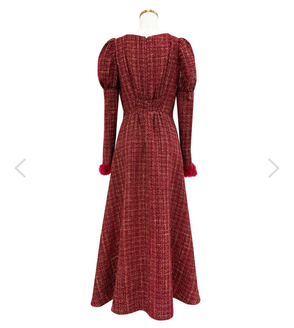 Tweed holiday dress　Rosé Muse