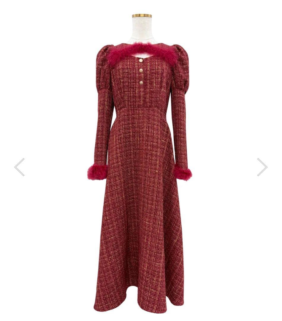 Tweed holiday dress　Rosé Muse