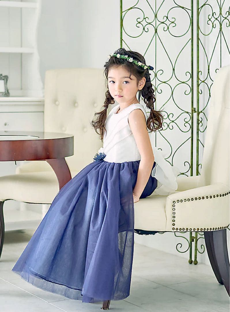 『限定セール中』ドレスコ ホワイトブルーパープルジュエリー　9号　発表会＆演奏会