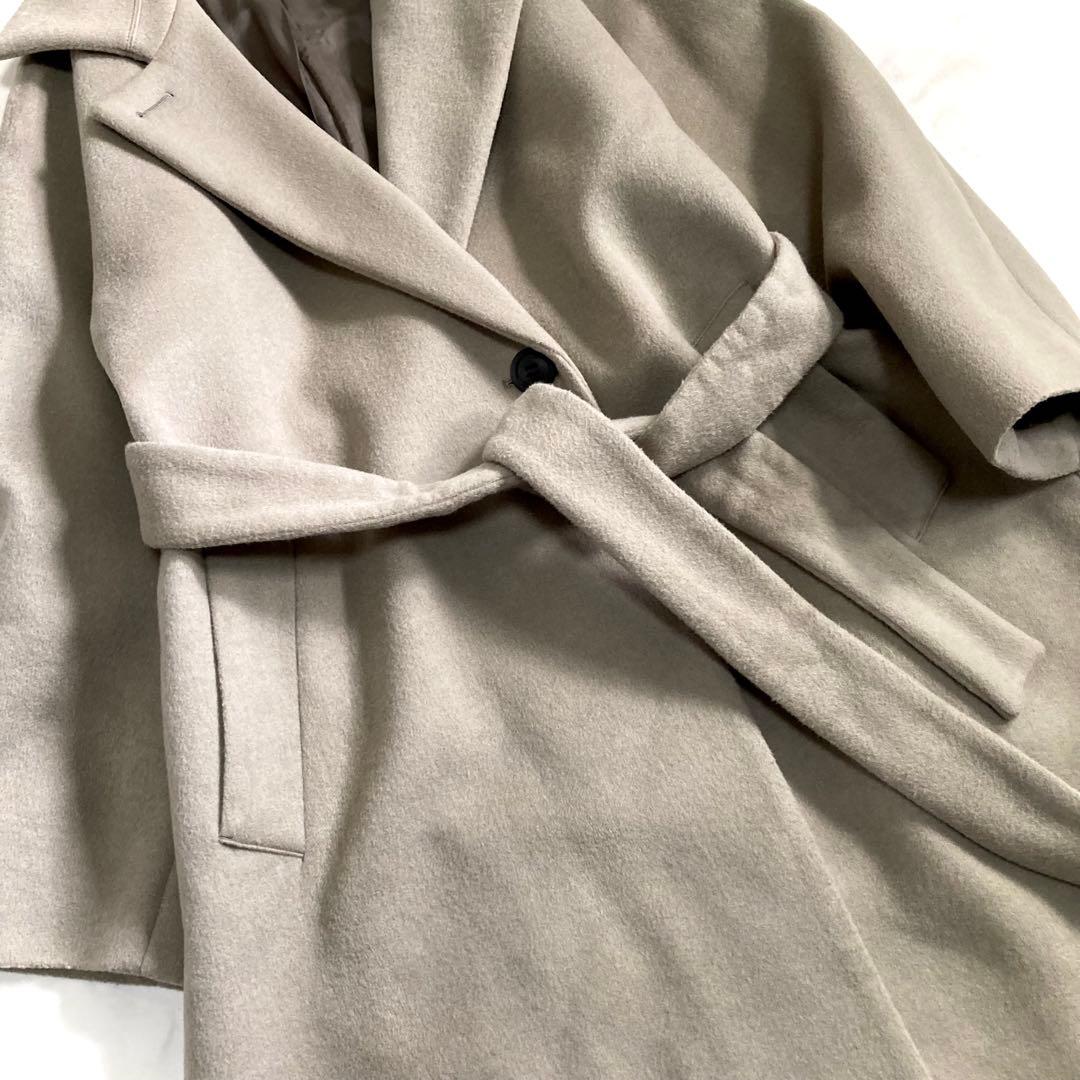 IENA 21AW ウールベルテッドコート モカ