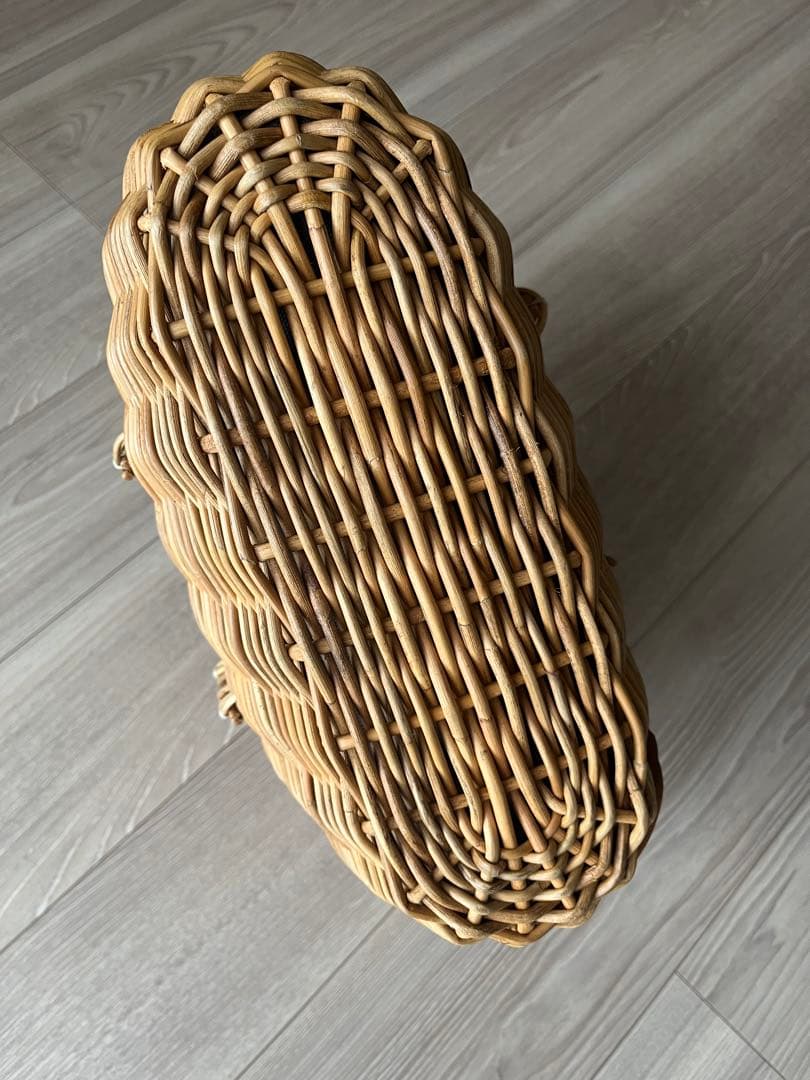 ebagos 「マルシェ」ブライドルレザー×紅籐GREY（定番トート） エバゴス