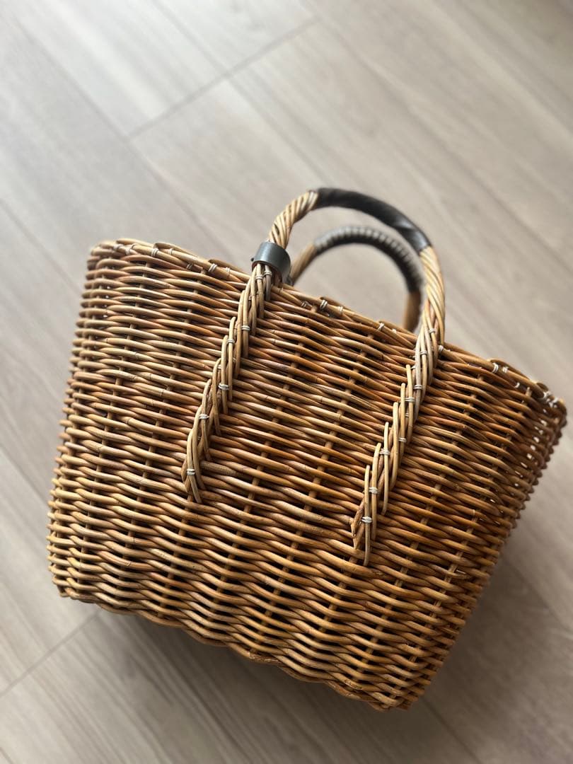 ebagos 「マルシェ」ブライドルレザー×紅籐GREY（定番トート） エバゴス