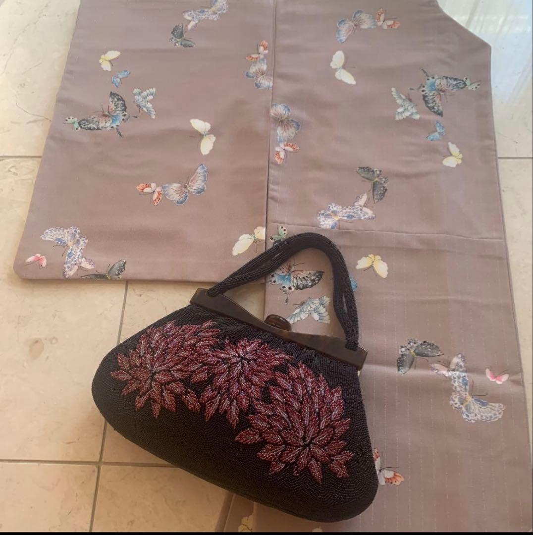 みずのしのぶさん　アンティーク復刻お着物【蝶々】　サイズS 美品