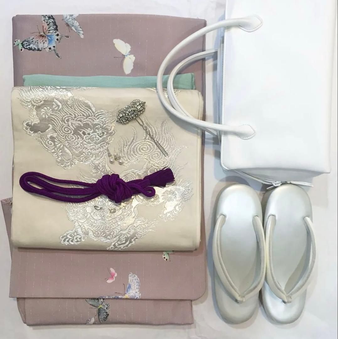 みずのしのぶさん　アンティーク復刻お着物【蝶々】　サイズS 美品