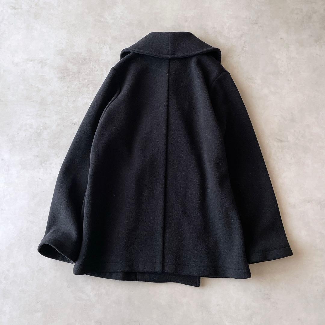 セオリーリュクス ダブルフェイス ウール ニットコート アウター 黒