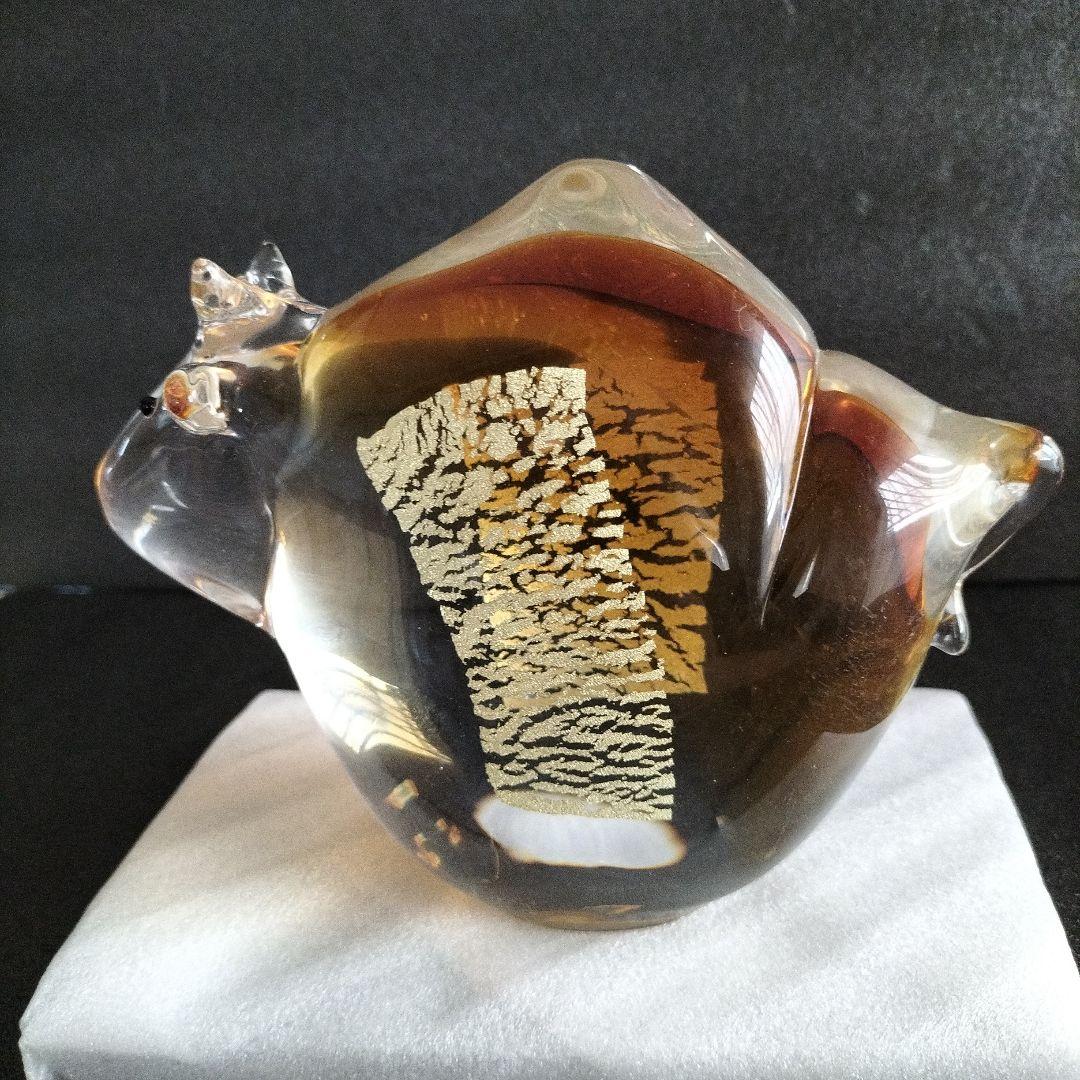 青森伝統工芸品　津軽びいどろ置物と 江戸切子グラス　お値下げ