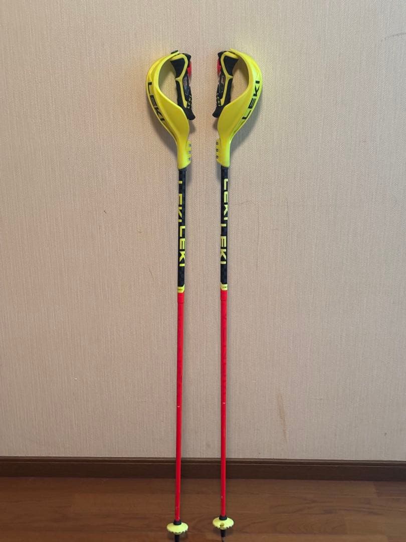C様用　LEKI スキー SLストック カーボン115cm パンチガード付き